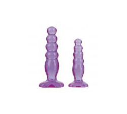 Crystal Jellies Anal Delight Traner Kit Butt Plugs Purple 2ea Per Kit 